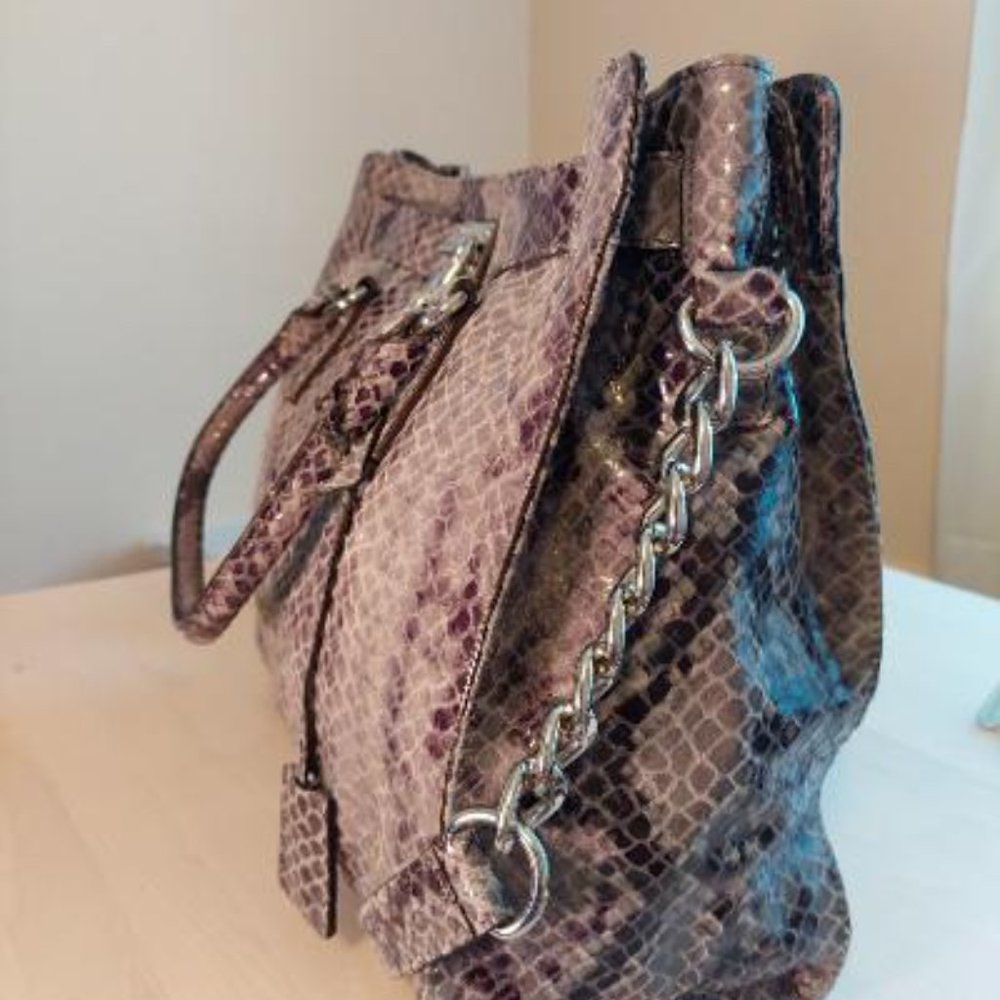 Mk Python Embossed Hamilton Handbag W/ Wallet - image 2